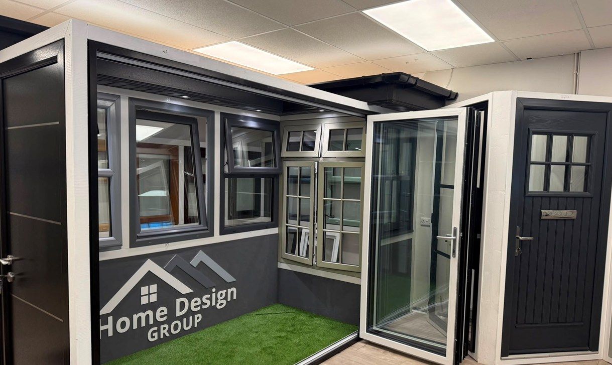 Window and door displays in the Belfast showroom